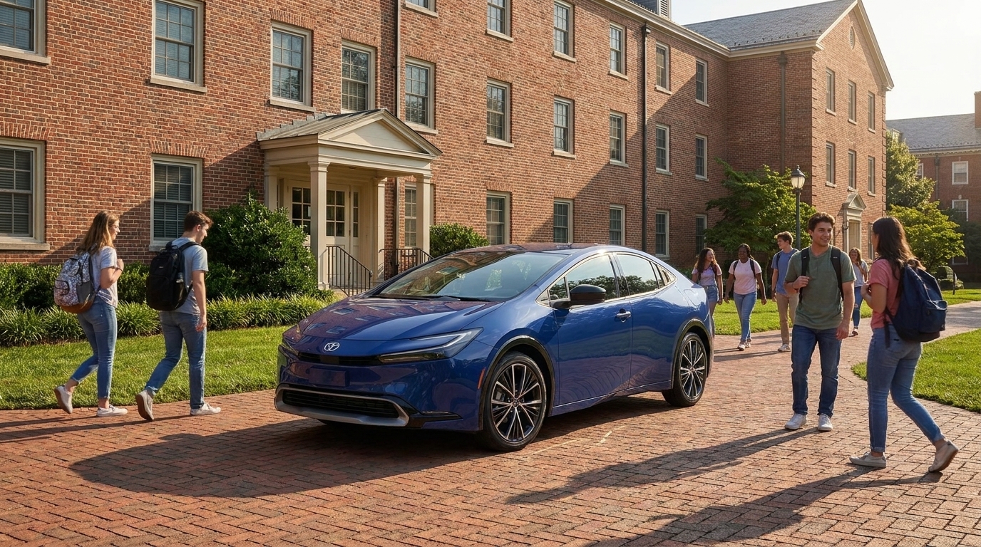 Compact Toyota near the Ohio University campus