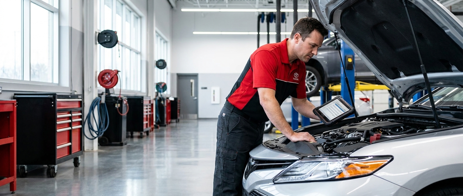 Toyota-certified service technician at work